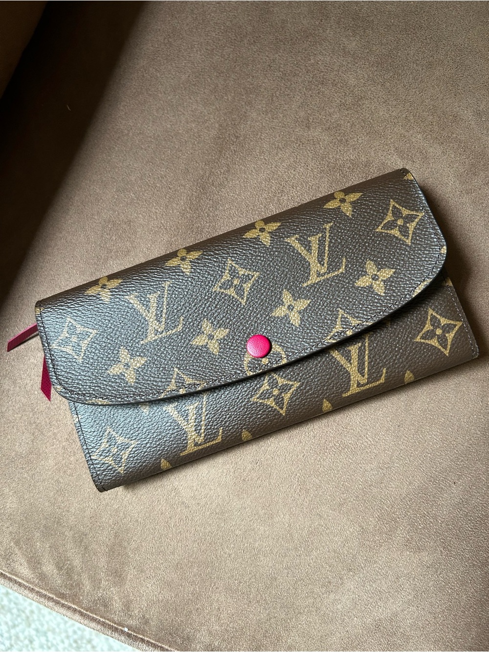 Louis Vuitton Emile Monogram Canvas Brown & Burgundy Continental Wallet